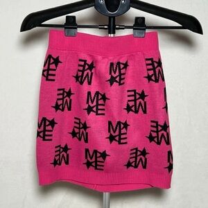 **NWOT** MARC ELLIS “ME” pink and black knit mini skirt - size XS